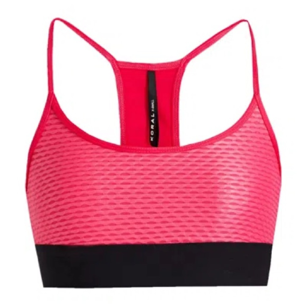 Koral Vibrant Pink and Black Sports Bra